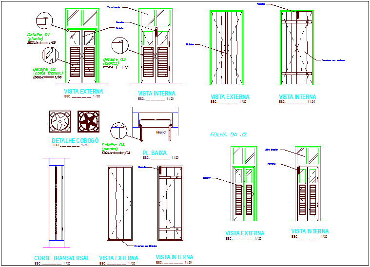 Single and double door design with detail