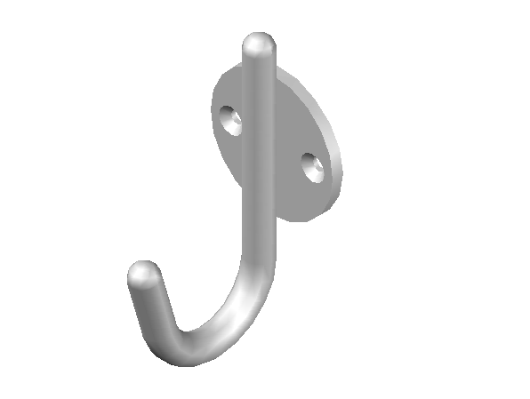 Single coat hook 3d