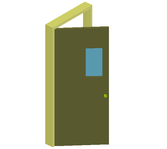 Single door design view in 3d dwg file