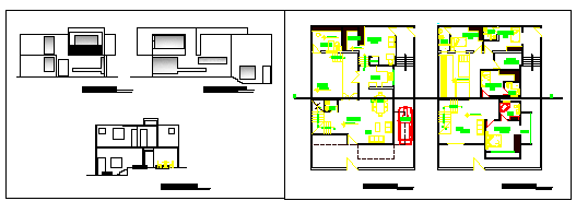 Single family home 4 bed rooms design drawing 