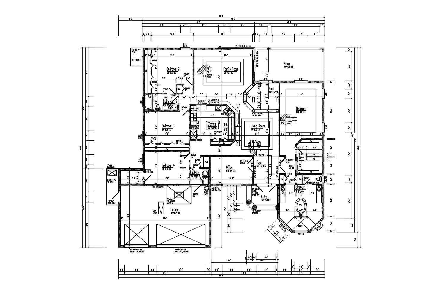Single family house in DWG file 