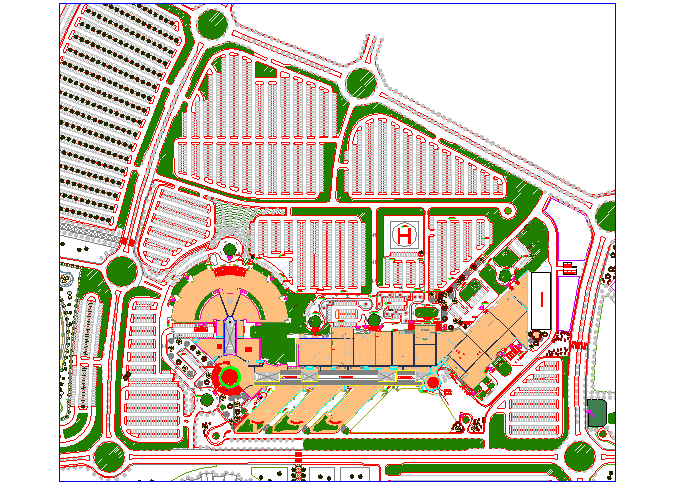 Site Plan of University dwg file