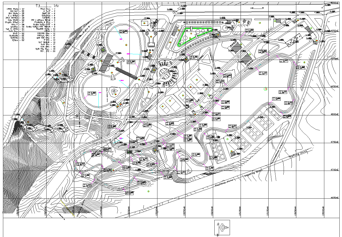 Site plan layout detail view dwg file