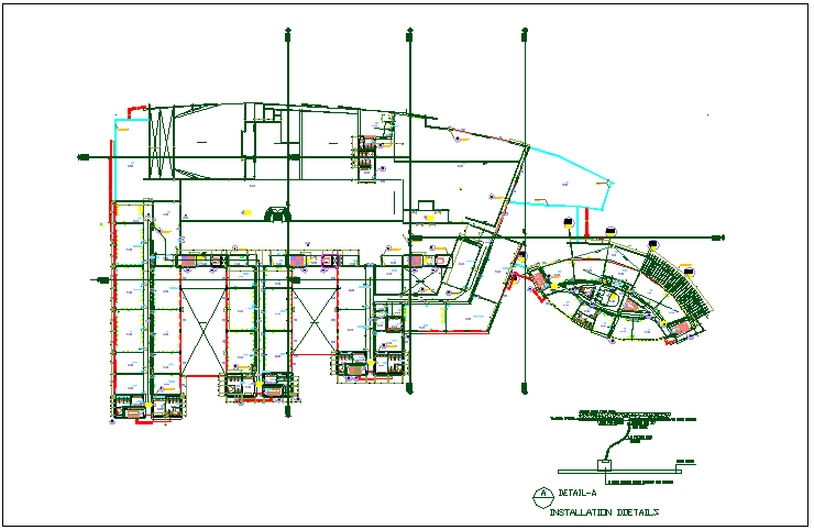 Site plan layout detail view dwg file