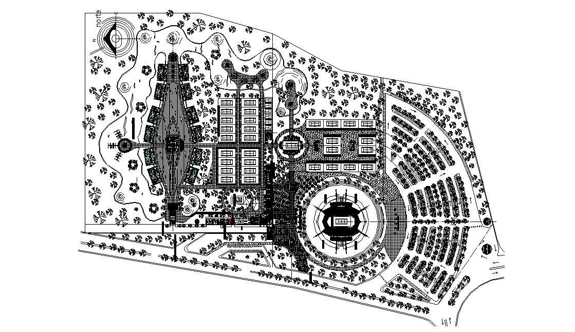 Site plan of SportsCenter in dwg file