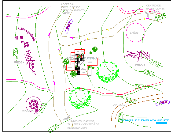 Site plan of higher education center dwg file