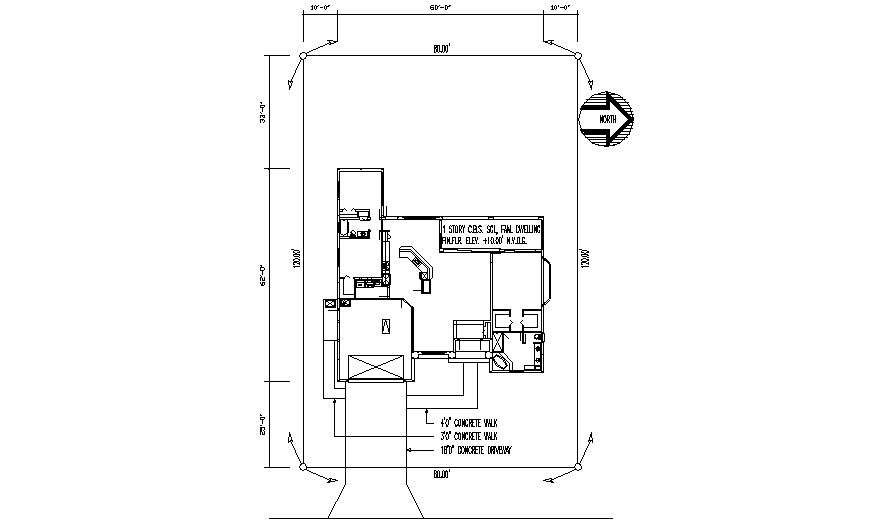 House Site Plan Drawing In AutoCAD File