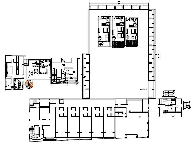 Site plan of the hotel in dwg file
