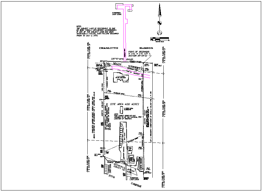 Site plan view of house structure detail dwg file