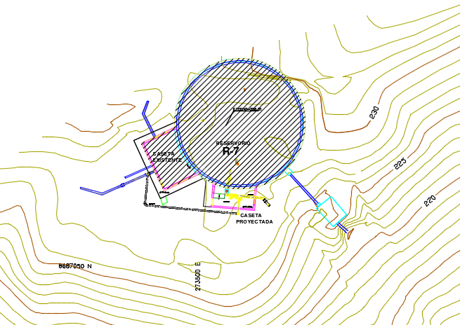 Site plan water reservoir detail dwg file