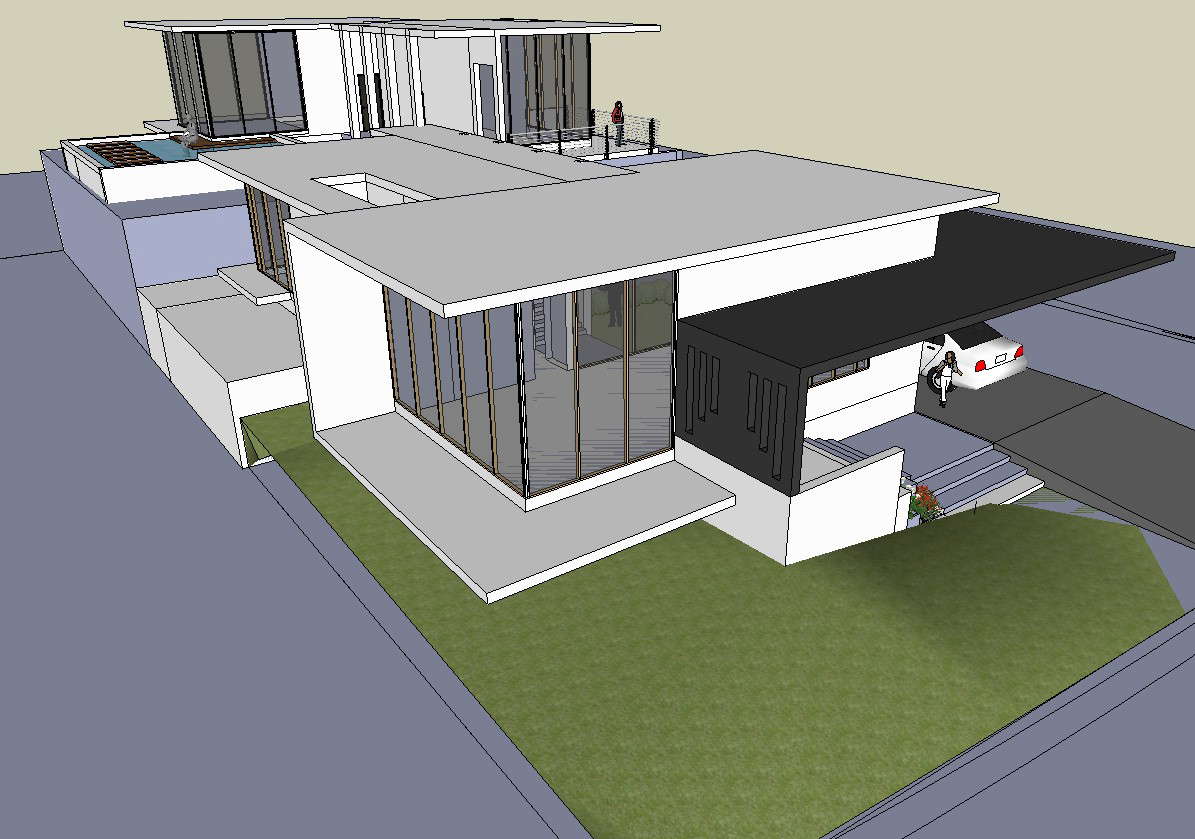 Sketchup file of the bungalow in 3d view