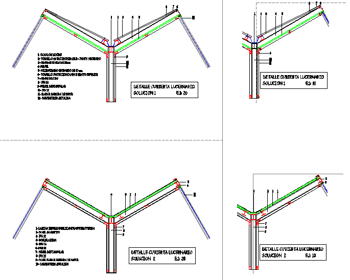 Sky light at double pitch roof with steel structure
