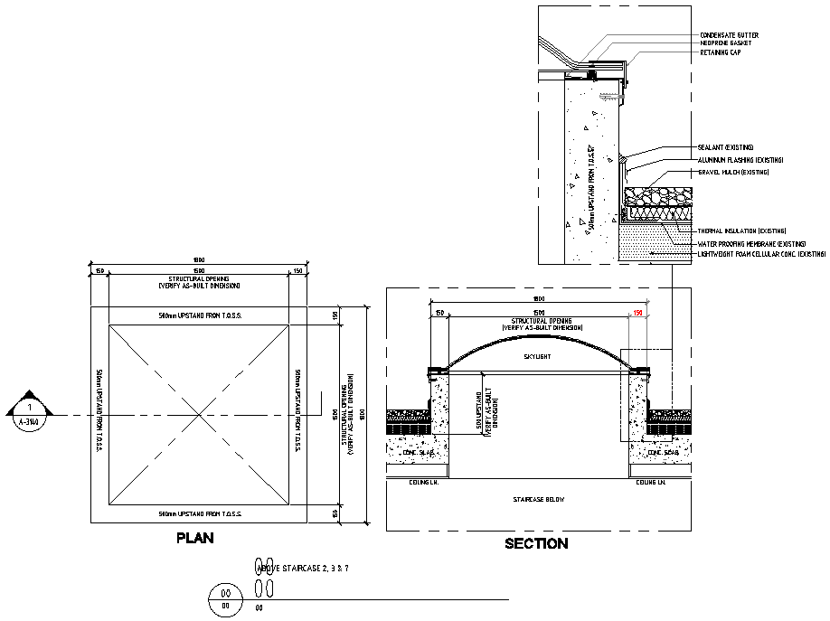 Sky light plan detail dwg file