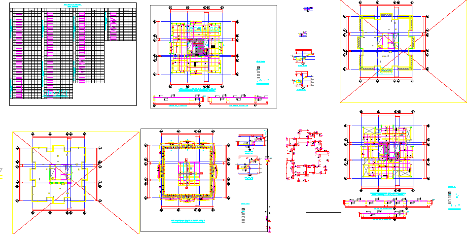 Slab rebar tower A details 