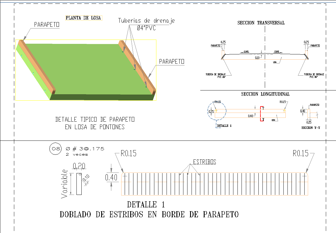 Slab reinforcement detail drawing