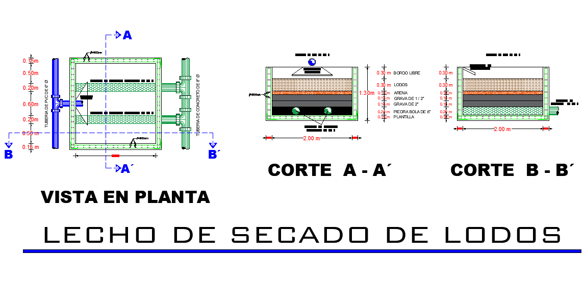 Sludge draying bed layout file