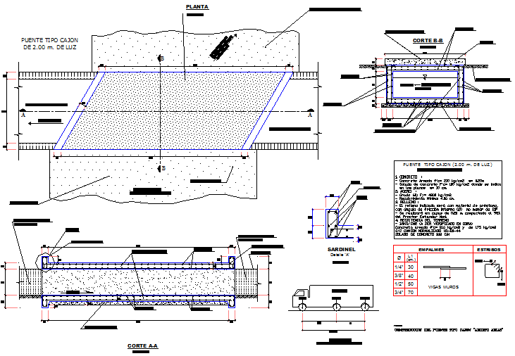 Small bridge plan detail dwg file