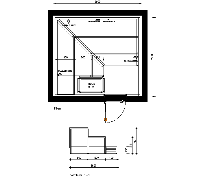 Small room construction plan 