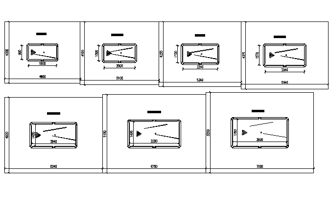 Snooker Table Room Size Guide DWG Plan View Detail