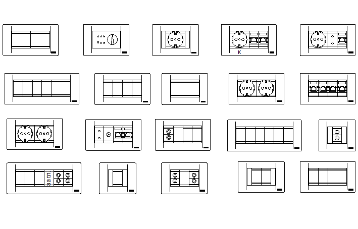 Socket switches detail dwg file