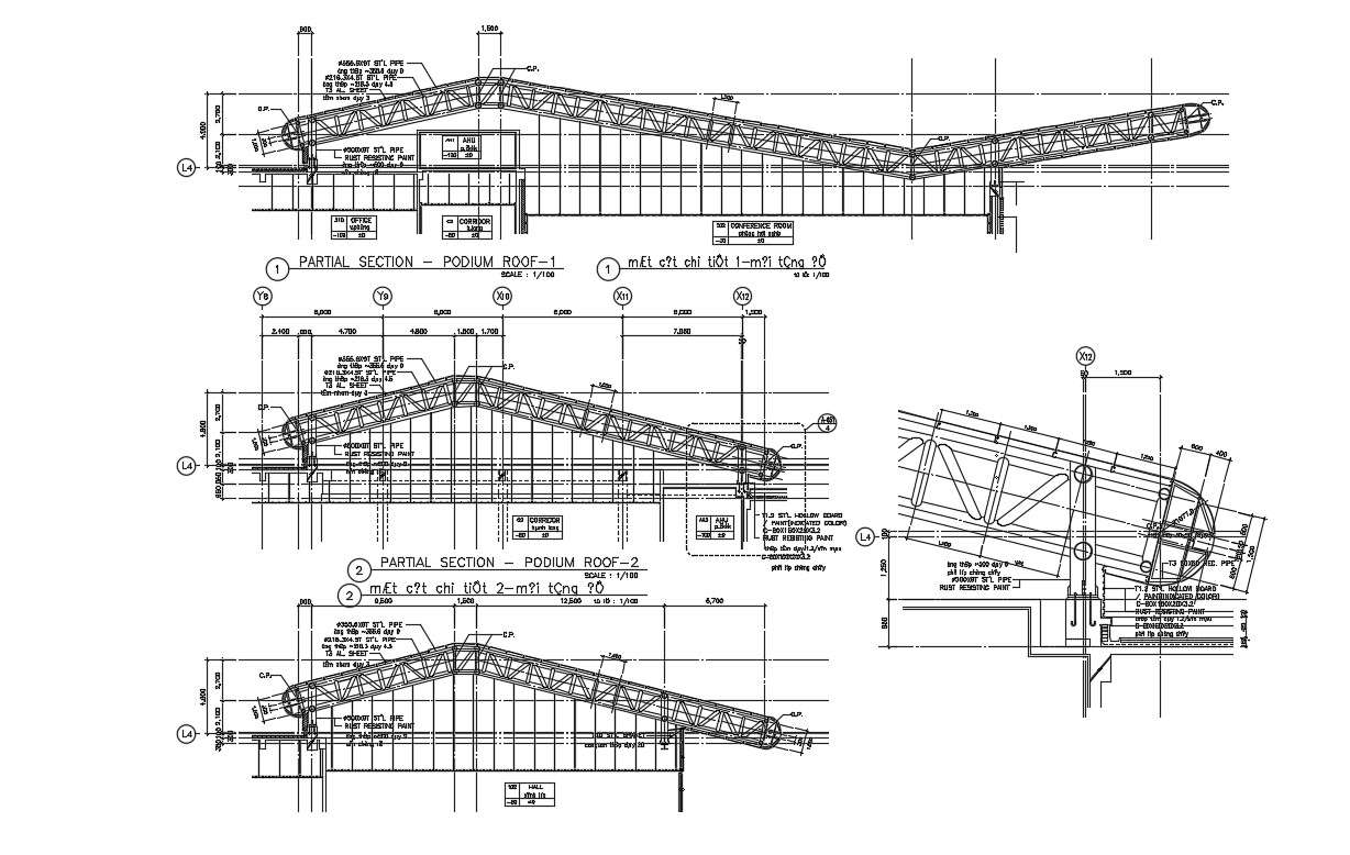 Span Steel Structure Plan AutoCAD File