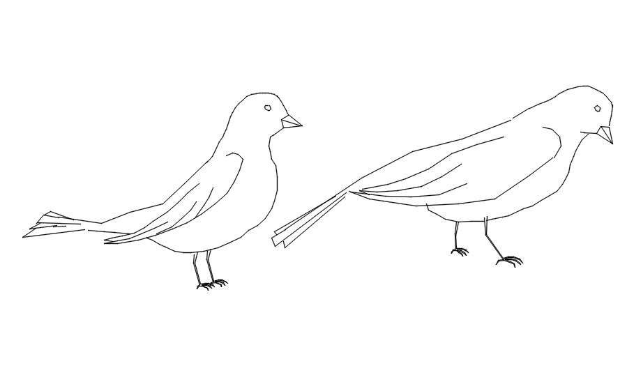 Sparrow design CAD blocks in AutoCAD 2D drawing, dwg file, CAD file