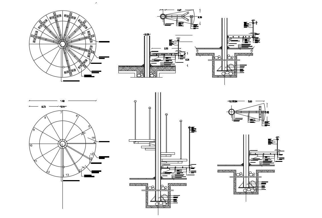 Spiral Stairway Design AutoCAD FIle