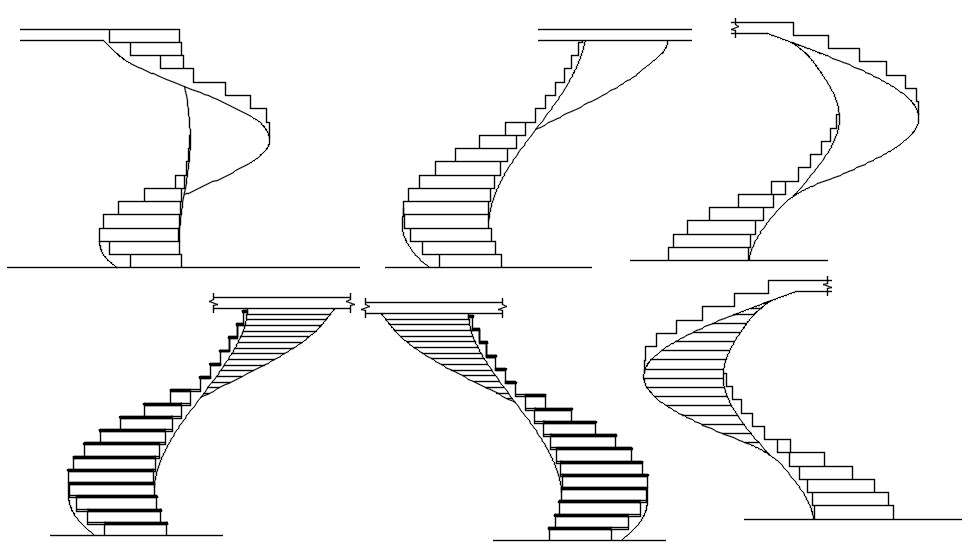 Spiral Stairs block in AutoCAD, dwg file.