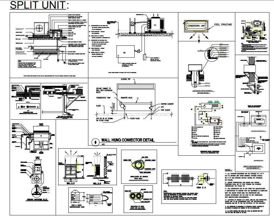 Split Unit AutoCAD Drawing