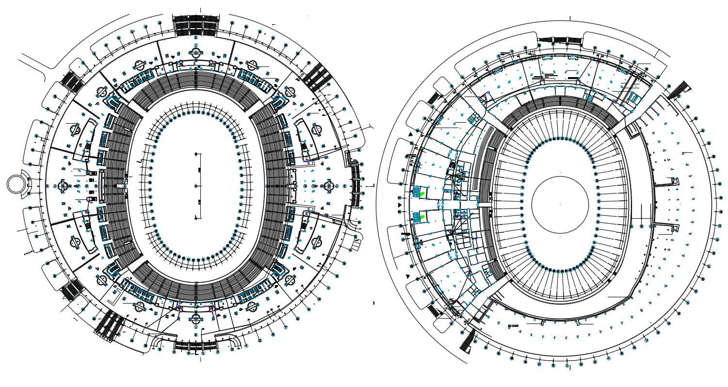 Sports Stadium CAD Drawing