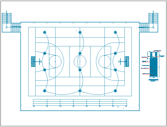 Sports ground details of school dwg file