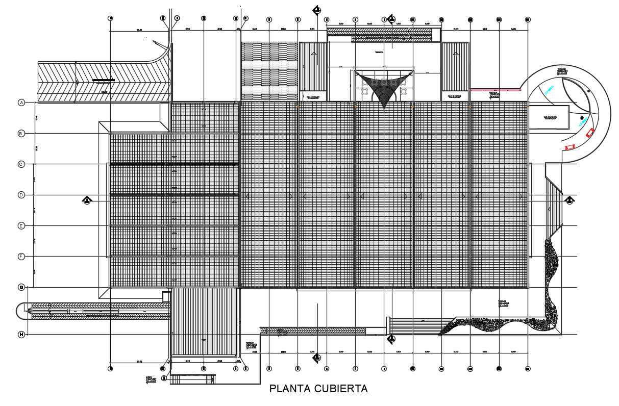 Sports Center Roof Plan Download DWG DWG File