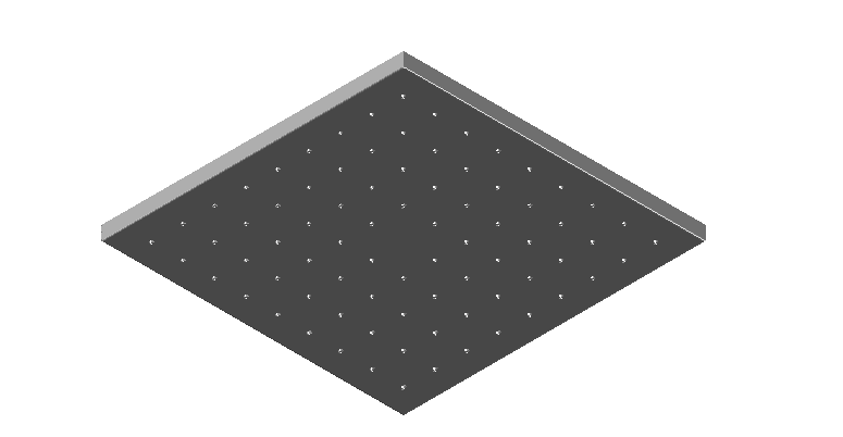 Square shaped shower head design