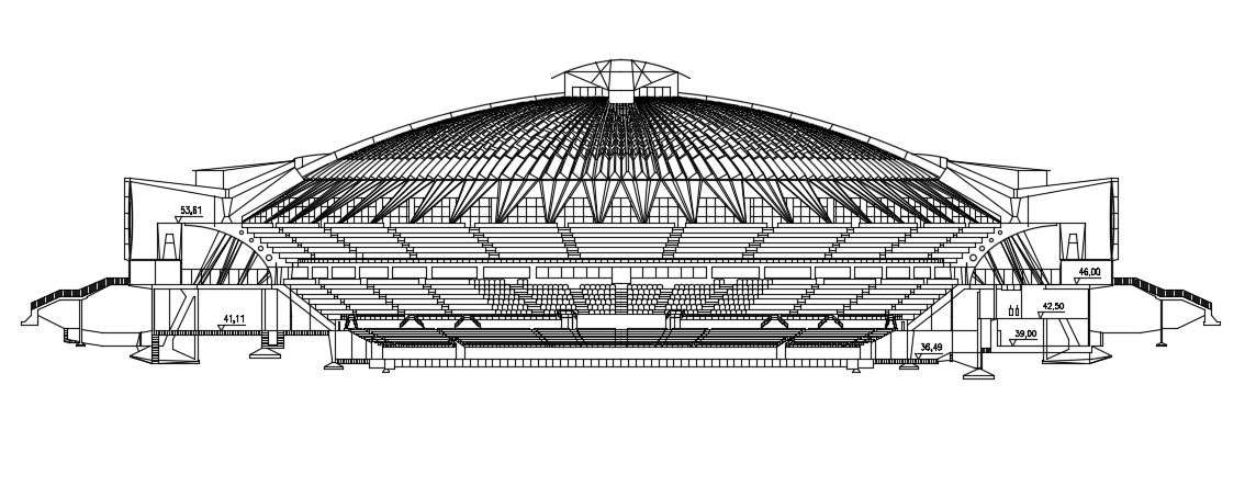 Stadium Design Elevation Design AutoCAD drawing
