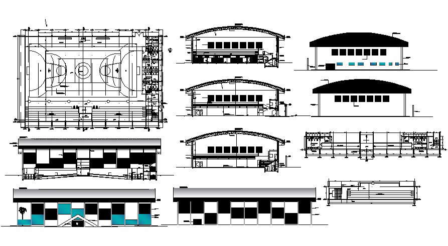 Stadium Elevation CAD Plan 