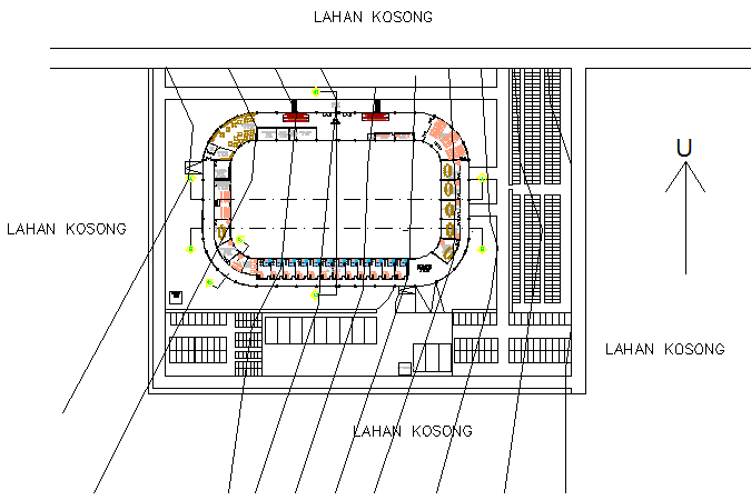 Stadium plan detail dwg file
