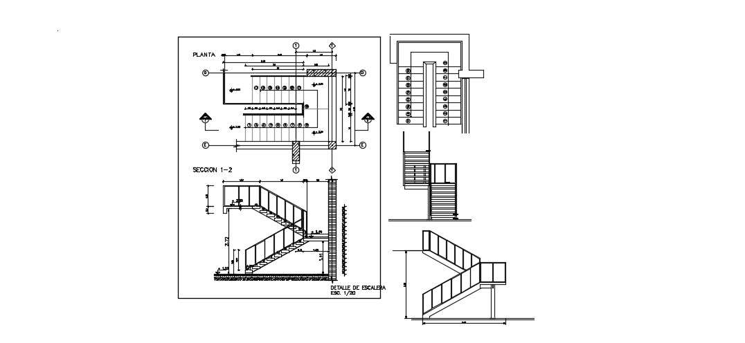 Stair Section Detail In DWG File