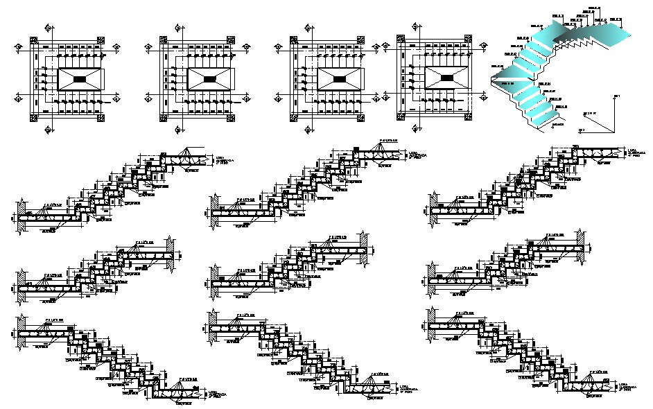 Stair Slab Spanning CAD Drawing
