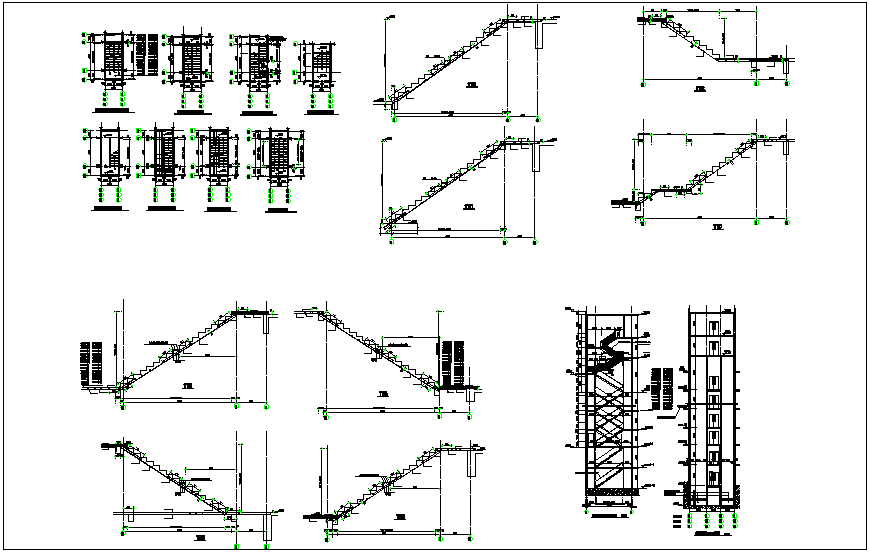 Stair construction detail view dwg file