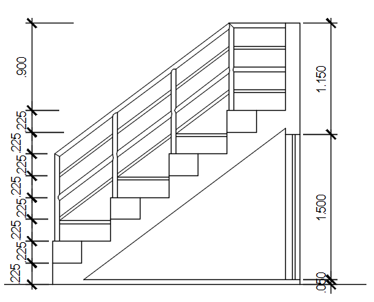 Stair elevation detail dwg file
