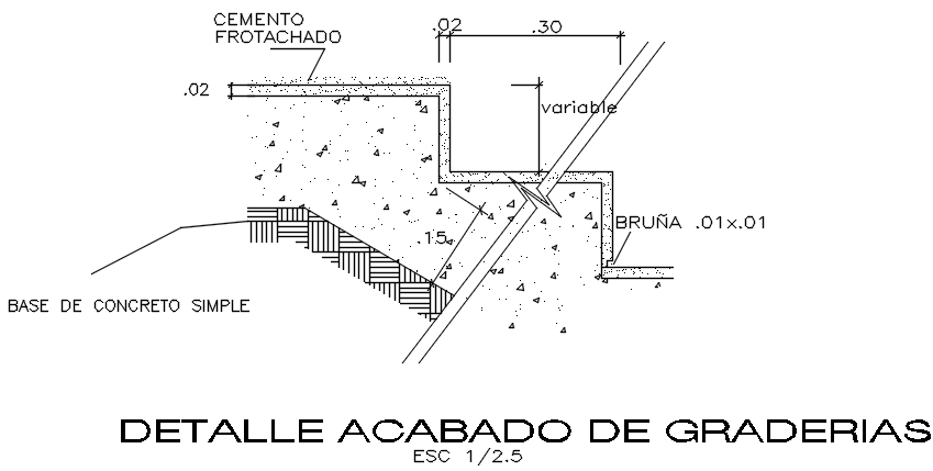 Stair elevation detail dwg file