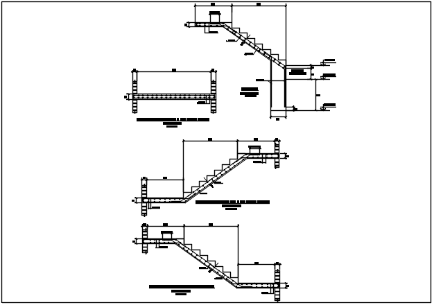 Stair elevation plan and section plan detail dwg file