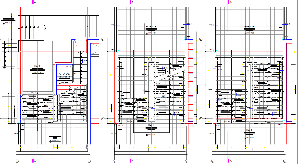 Stair plan and hall detail dwg file