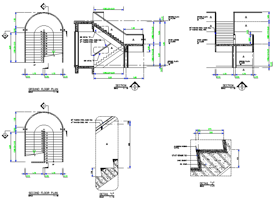 Stair plan and section detail