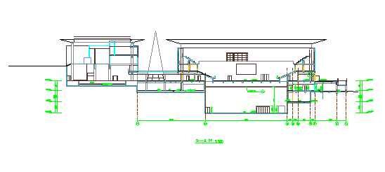 Stair section design drawing of Stadium design