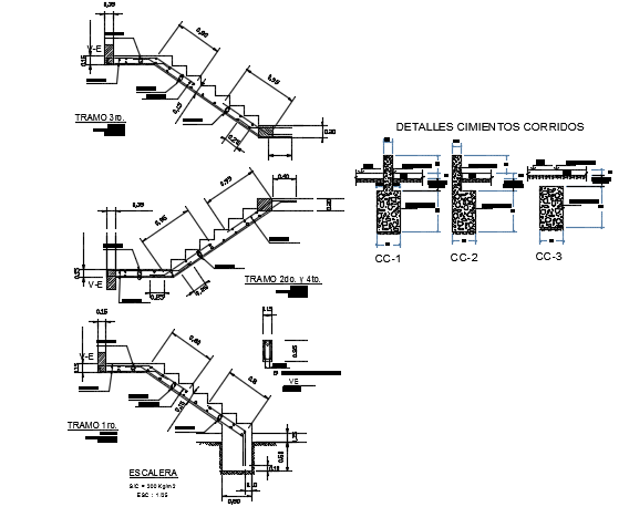 Stair section detail dwg file