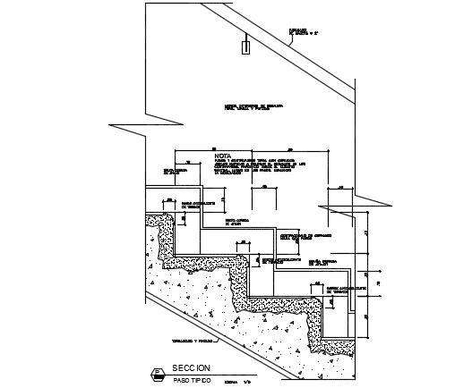 Stair section detail dwg file
