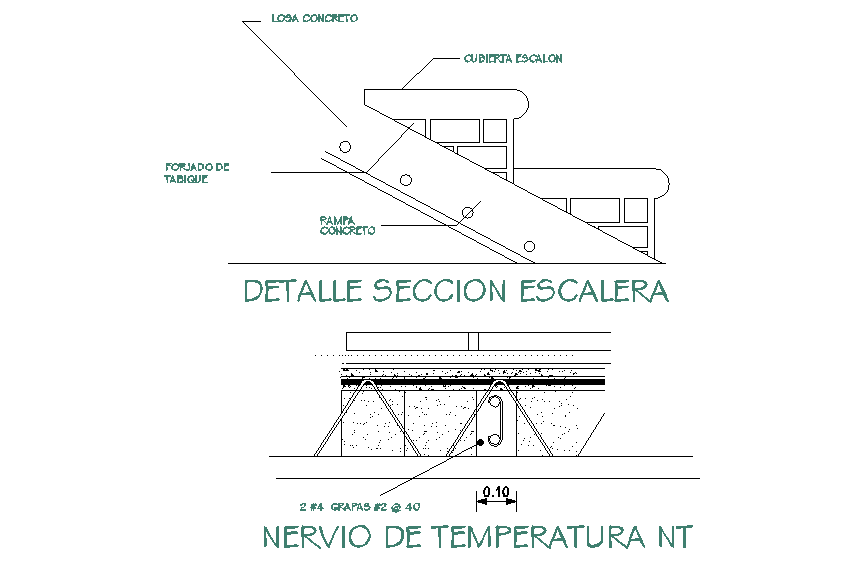 Stair section detail dwg file