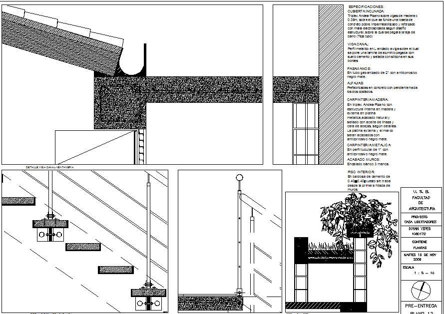 Stair section detail dwg file