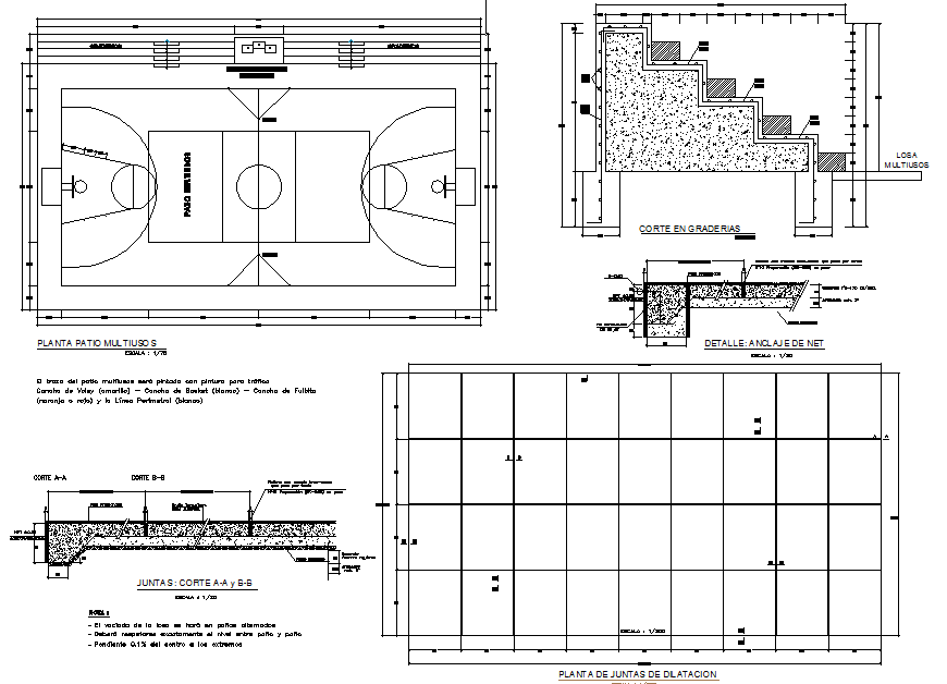 Stair section detail dwg file